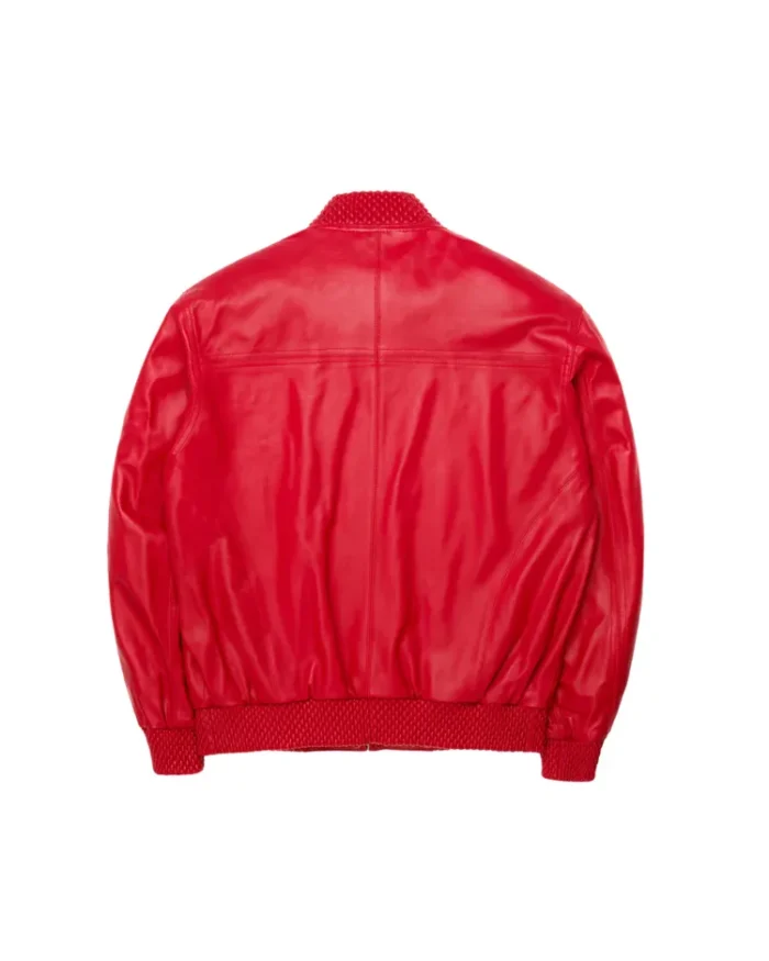 Pelle Pelle Basic Red Burnish Leather Jacket Back - Jacket Boutique