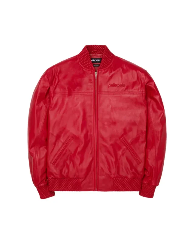 Pelle Pelle Basic Red Burnish Leather Jacket Front - Jacket Boutique