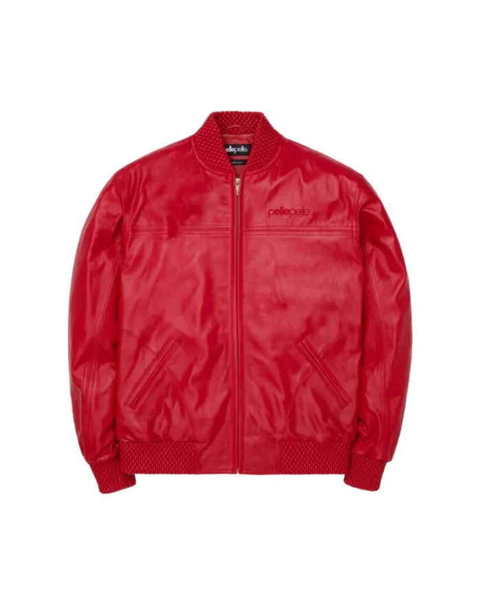 Pelle Pelle Basic Red Burnish Leather Jacket Front - Jacket Boutique