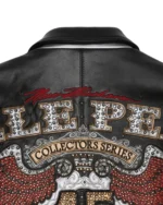 Pelle Pelle Black 45th Anniversary MB Collectors Series Jacket Back Closeup 2 - Jacket Boutique