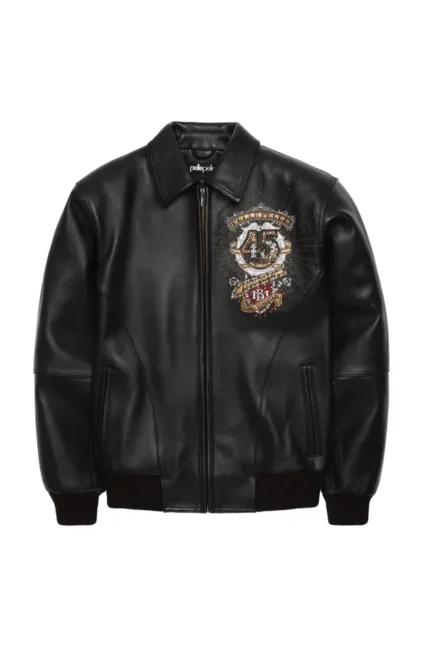 Pelle Pelle Black 45th Anniversary MB Collectors Series Jacket Front - Jacket Boutique