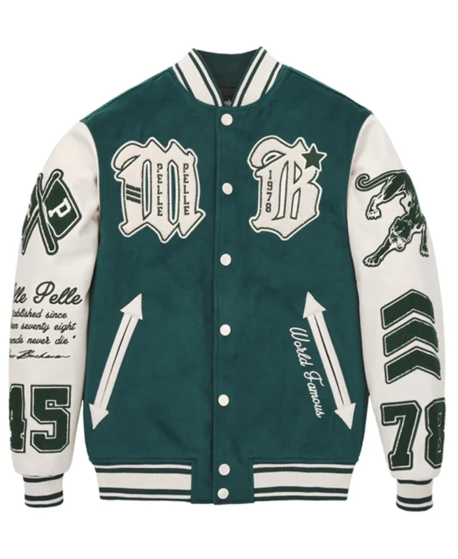 Pelle Pelle Green Varsity Jacket