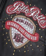 Pelle Pelle Legends Live Forever Black Jacket Front Patch - Jacket Boutique