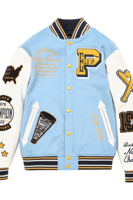 Pelle Pelle Light Blue Varsity Jacket