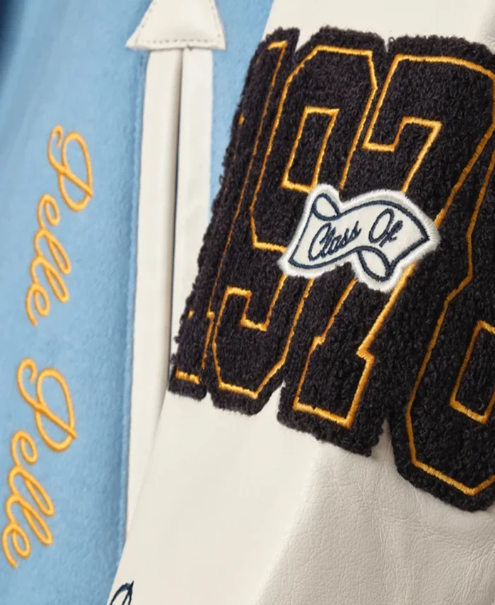 Pelle Pelle Light Blue Varsity Jacket Sleeves Patch