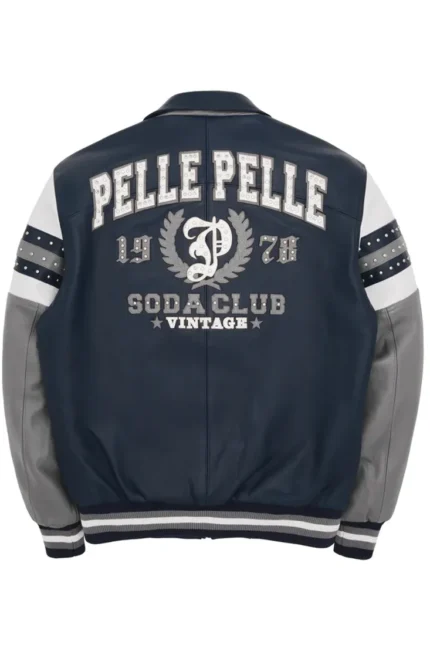 Pelle Pelle Navy and Gray Vintage Arches Jacket Back - Jacket Boutique