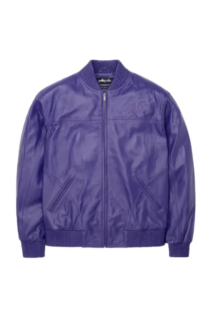 Pelle Pelle Purple Burnish Leather Jacket Front - Jacket Boutique