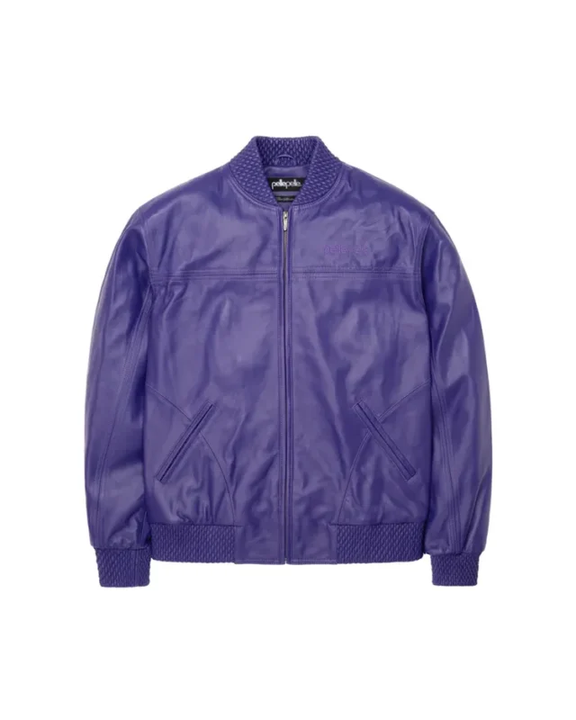 Pelle Pelle Purple Burnish Leather Jacket Front - Jacket Boutique