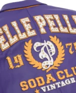 Pelle Pelle Purple Vintage Arches Jacket Back Closeup - Jacket Boutique