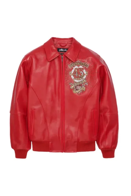 Pelle Pelle Red 45th Anniversary MB Collectors Series Jacket Front - Jacket Boutique