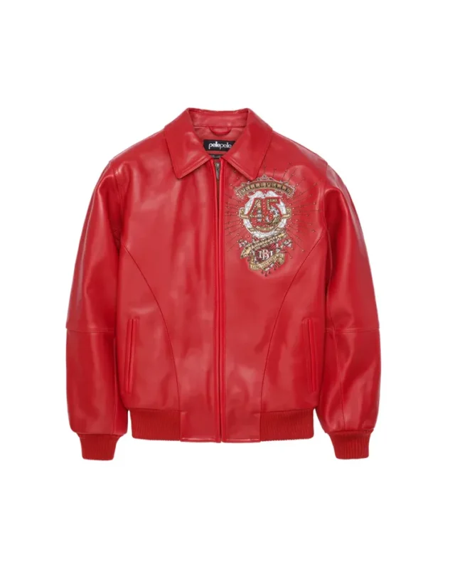 Pelle Pelle Red 45th Anniversary MB Collectors Series Jacket Front - Jacket Boutique