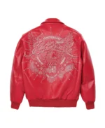 Pelle Pelle Red American Legend Plush Jacket back - Jacket Boutique