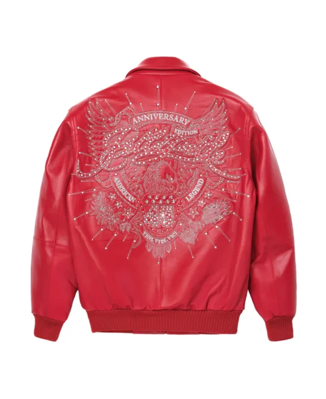 Pelle Pelle Red American Legend Plush Jacket back - Jacket Boutique