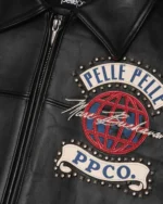 Pelle Pelle Red World Tour Jacket Chest Closeup - Jacket Boutique