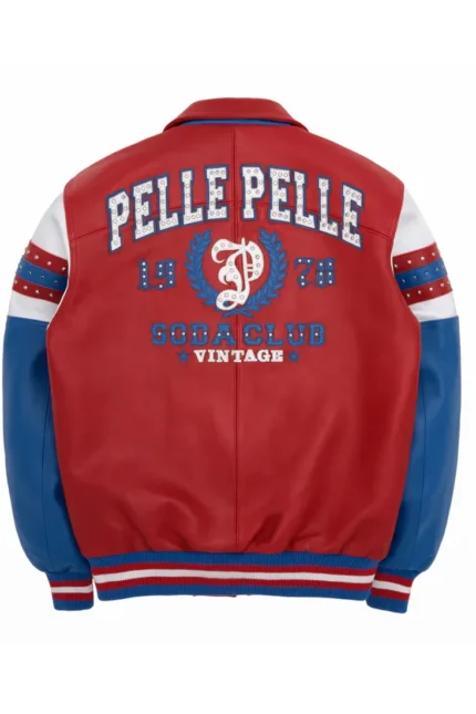 Pelle Pelle Red and Blue Vintage Arches Jacket Back - Jacket Boutique