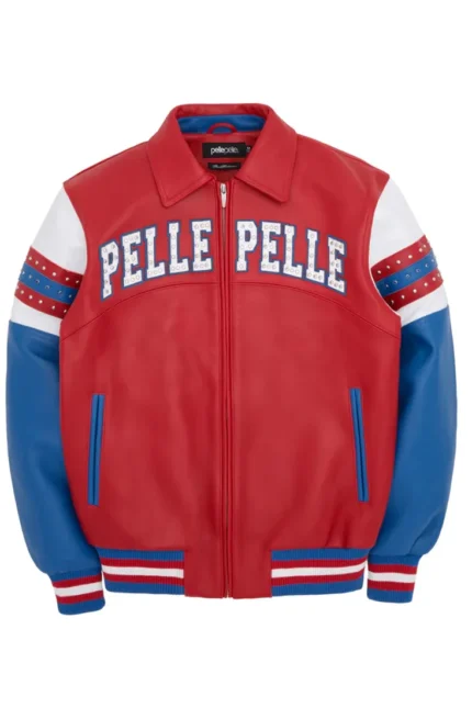 Pelle Pelle Red and Blue Vintage Arches Jacket Front - Jacket Boutique