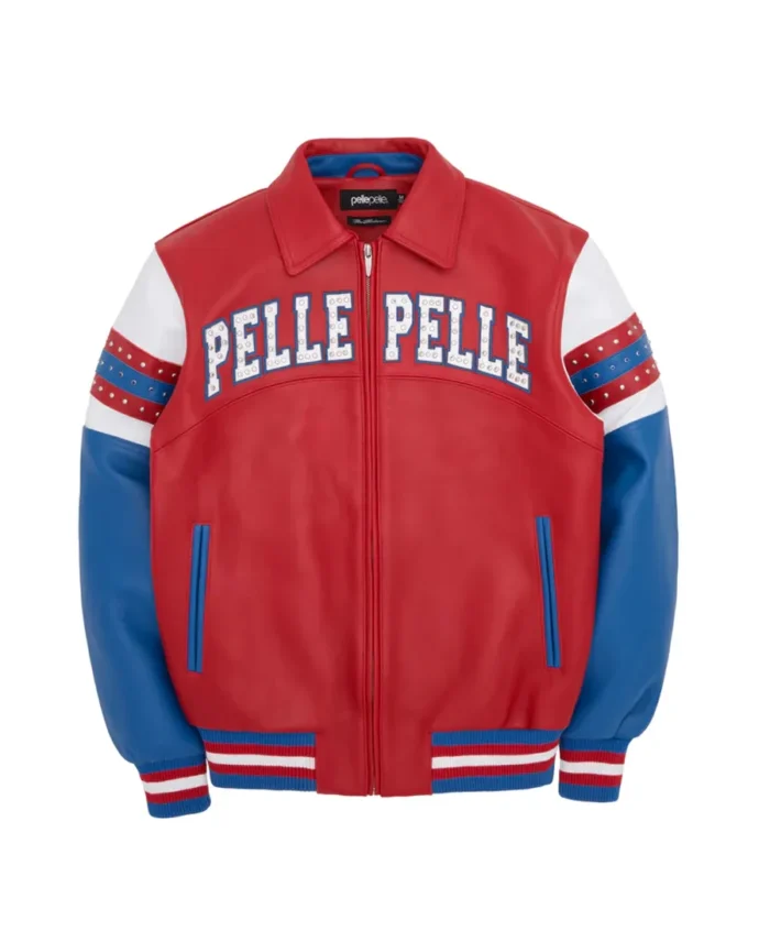 Pelle Pelle Red and Blue Vintage Arches Jacket Front - Jacket Boutique