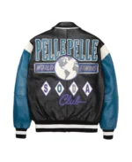 Pelle Pelle World Famous Soda Club 1978 Black and Blue Plush Jacket back - Jacket Boutique