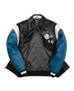 Pelle Pelle World Famous Soda Club 1978 Black and Blue Plush Jacket inner - Jacket Boutique