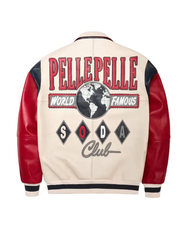 Pelle Pelle World Famous Soda Club 1978 White and Red Plush Jacket back - Jacket Boutique