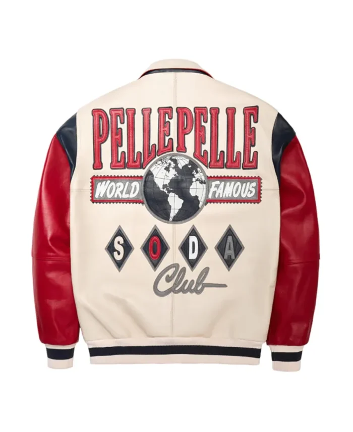 Pelle Pelle World Famous Soda Club 1978 White and Red Plush Jacket back - Jacket Boutique