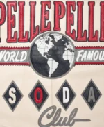 Pelle Pelle World Famous Soda Club 1978 White and Red Plush Jacket back closeup - Jacket Boutique