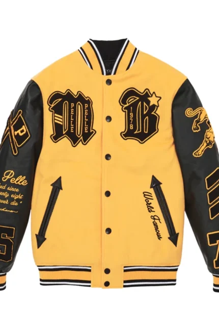 Pelle Pelle Yellow And Black Varsity Jacket