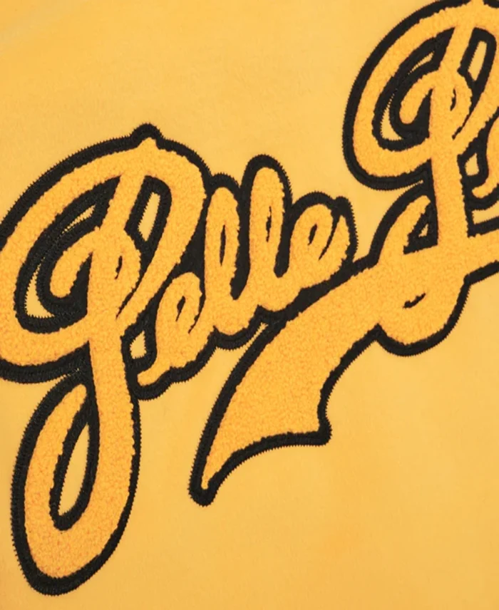 Pelle Pelle Yellow And Black Varsity Jacket Back Close Up