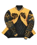 Pelle Pelle Yellow And Black Varsity Jacket Inner