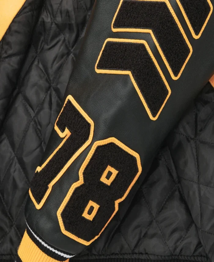 Pelle Pelle Yellow And Black Varsity Jacket Sleeves