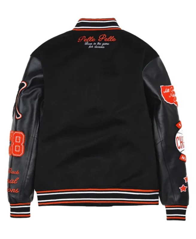 Shop Pelle Pelle Black Varsity Jacket For Men And Women On Sale