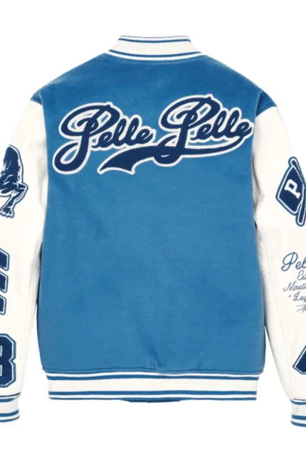 Shop Pelle Pelle Blue Varsity Jacket For Men And Women On Sale