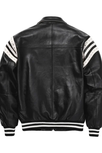 Shop Pelle Pelle Encrusted Varsity Plush Black Jacket For Men And Women On Sale