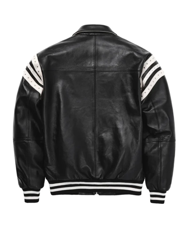 Shop Pelle Pelle Encrusted Varsity Plush Black Jacket For Men And Women On Sale