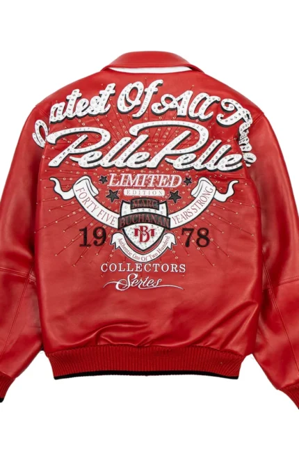 Shop Pelle Pelle Greatest Of All Time Red Jacket  For Men And Women On Sale