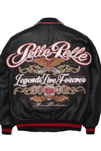 Shop Pelle Pelle Legends Live Forever Black Jacket For Men And Women On Sale - Jacket Boutique