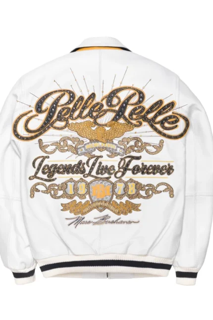 Shop Pelle Pelle Legends Live Forever White Jacket For Men And Women On Sale - Jacket Boutique