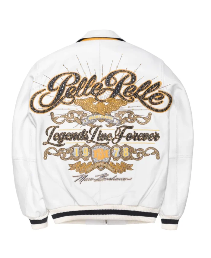 Shop Pelle Pelle Legends Live Forever White Jacket For Men And Women On Sale - Jacket Boutique