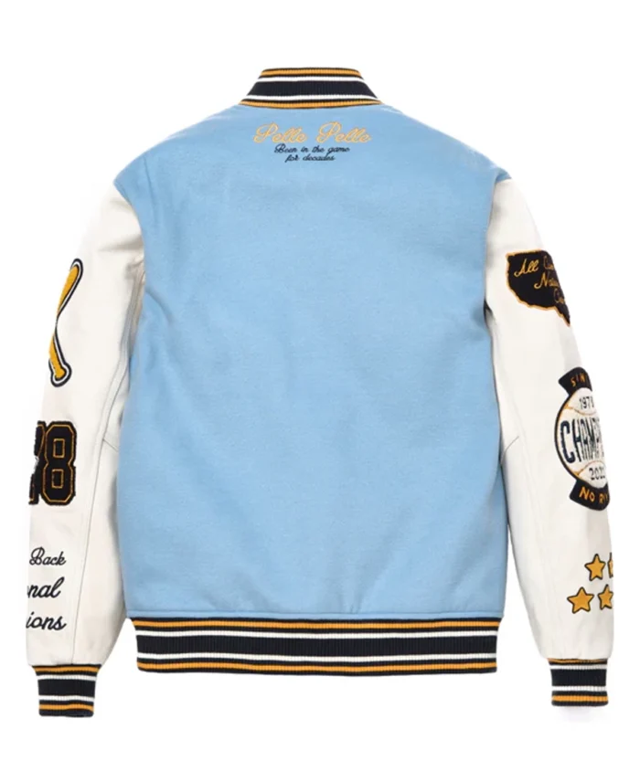 Shop Pelle Pelle Light Blue Varsity Jacket For Men And Women On Sale