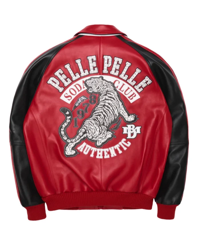 Shop Pelle Pelle Soda Club Tiger Red Jacket For Men And Women On Sale - Jacket Boutique