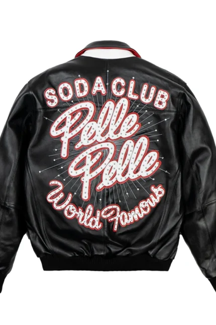 Shop Pelle Pelle World Famous Soda Club Black Jacket For Men And Women On Sale