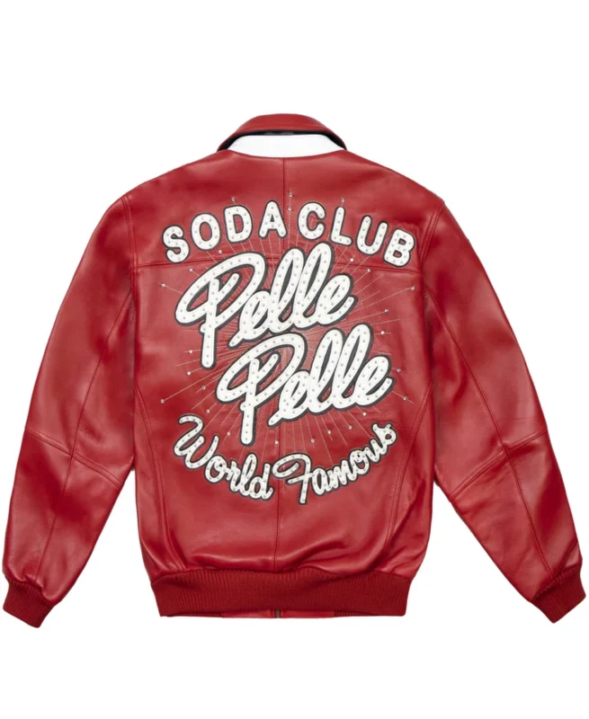 Shop Pelle Pelle World Famous Soda Club Red Jacket For Men And Women On Sale