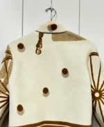 Lily Eve Creme Dot Fringe Jacket Closeup Back View - JB