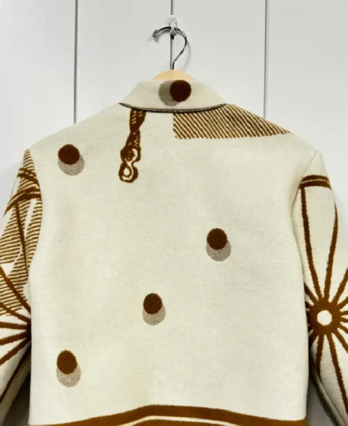 Lily Eve Creme Dot Fringe Jacket Closeup Back View - JB