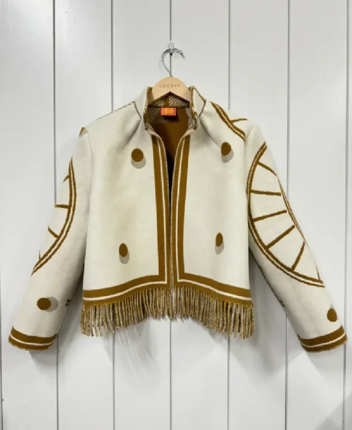 Lily Eve Creme Dot Fringe Jacket - JB