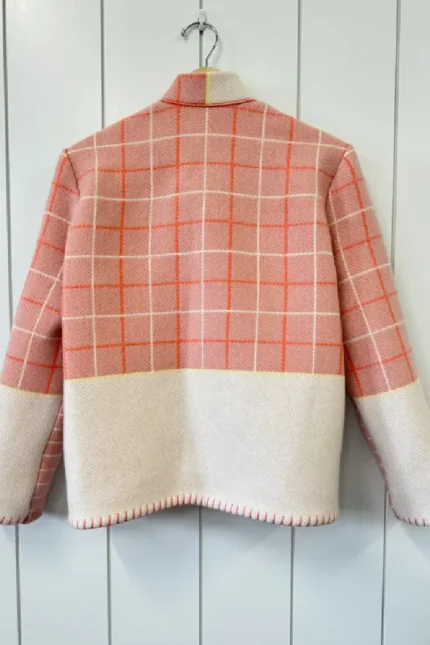 Lily Eve Pink Patch Blanket Jacket back - jacket boutique