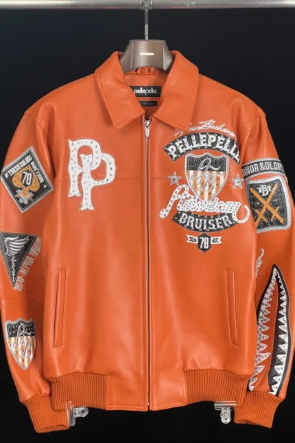 Pelle Pelle American Bruiser Orange Plush Jacket - Jacket Boutique