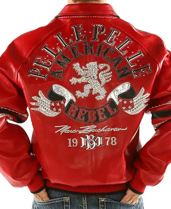 Pelle Pelle American Rebel Red Leather Jacket Back - Jacket Boutique