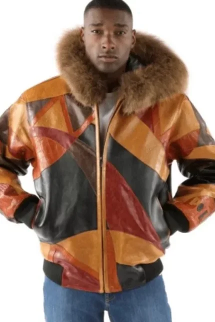 Pelle Pelle Multicolor Fur Hooded Leather Jacket - Jacket Boutique