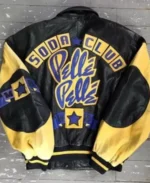 Pelle Pelle Soda Club Marc Buchanan Black And Yellow Leather Jacket - Jacket Boutique